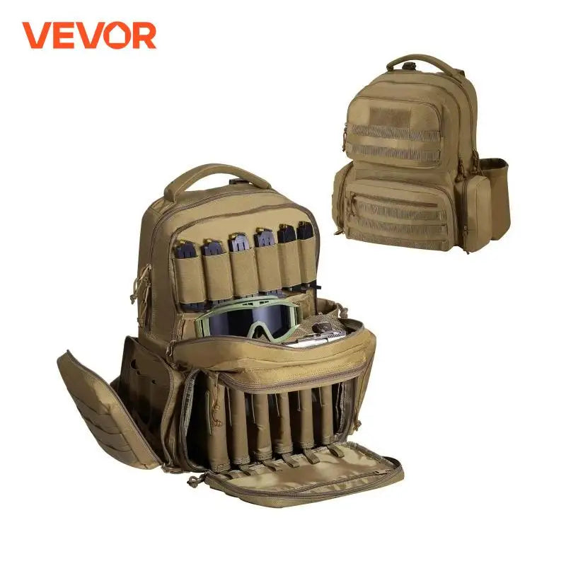 Tactical Range Backpack 2/6 Pistols Gun Backpack with Independent Pistol Bags & 6/10 Magazines Pistol Backpack for Outdoor