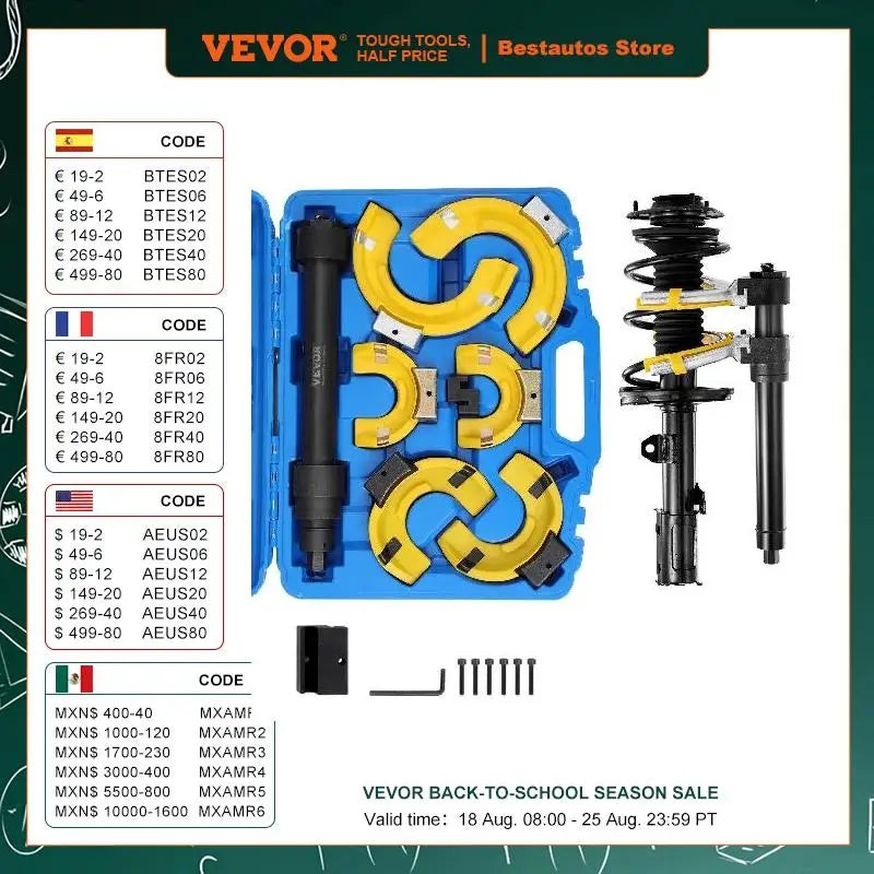 Strut Spring Compressor Set Macpherson Strut Spring Compressor Kit Interchangeable Fork Strut Coil Extractor Remover Tool
