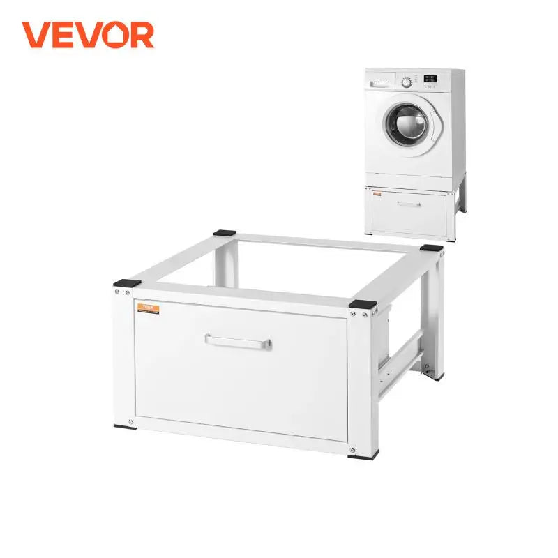 Laundry Pedestal Washer And Dryer Base Stand Platform Heavy Duty Multi-Functional Base with Drawer & Rich Accessories
