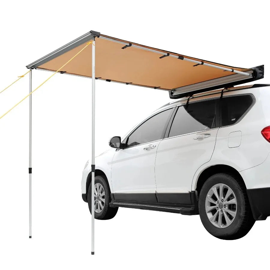 Car Side Awning Large 6.6' x 8.2' Shade Coverage Vehicle Awning PU3000mm UV50+ Retractable Car Awning with Waterproof Sto