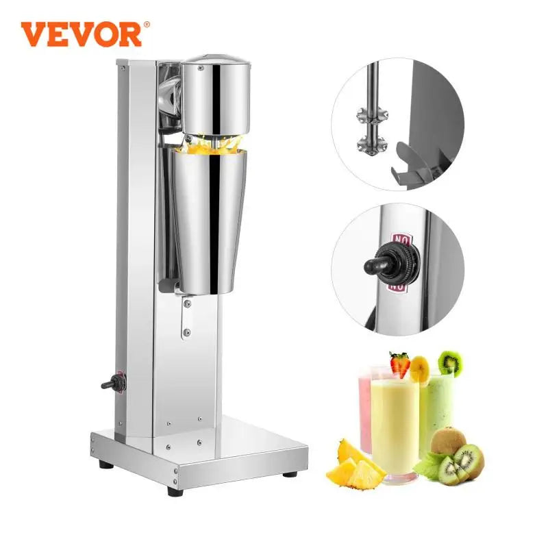 Commercial Milkshake Machine 800ml Stainless Steel Electric Single Head Milk Bubble Tea Stirring Machine Smoothie Blender