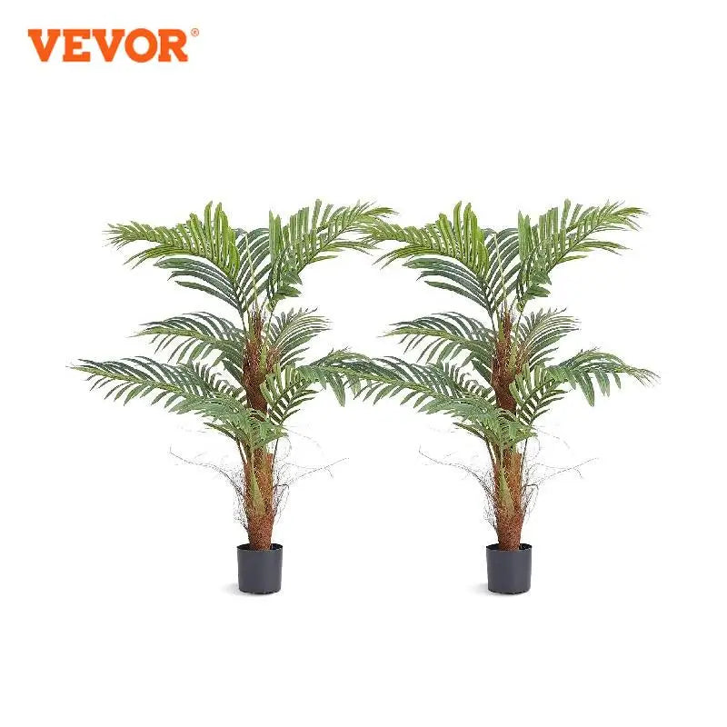 Artificial Palm Tree 4/5/6 FT Tall Faux Plant Secure PE Material & Anti-Tip Tilt Protection Low-Maintenance Plant for Home