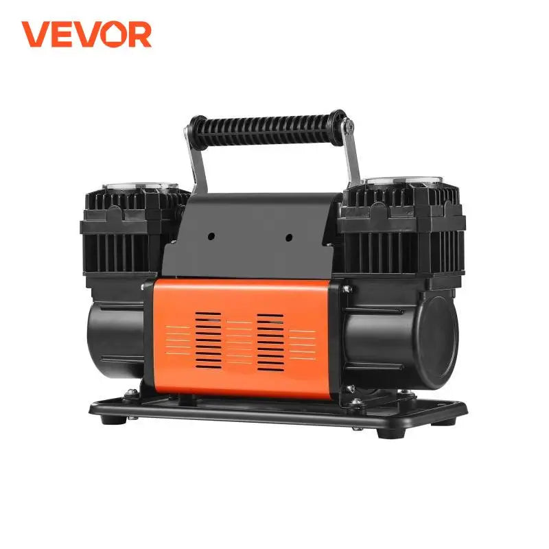 Tire Inflator Compressor 6-10 CFM Heavy Duty Air Compressor Dual-Cylinder 150PSI Air Pump with Adapters for Trucks Car SUV
