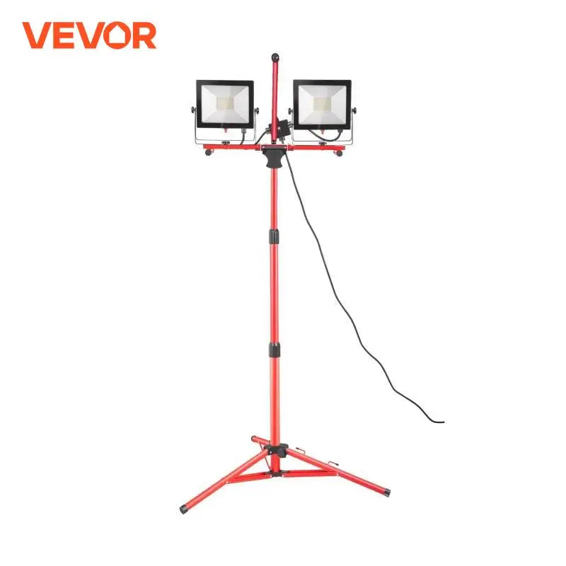 LED Work Light with Stand 5000/10000 Lumen Dual-head LED Tripod Work Light w/ 27.6"-68.1" Adjustable&Foldable Tripod Stand