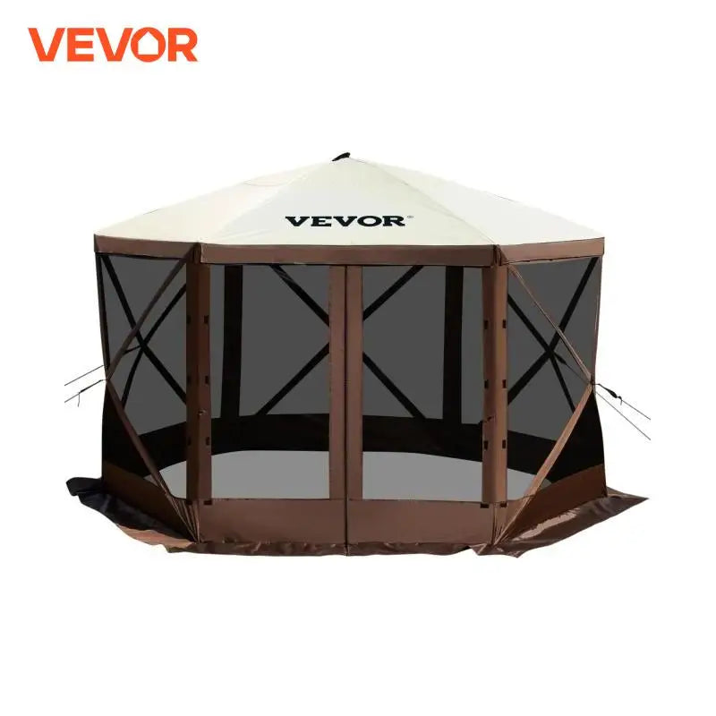 Pop-up Camping Gazebo Camping Canopy Shelter 6 Sided 12' x 12' / 10' x 10' Sun Shade Tents & Canopies Camping & Hiking