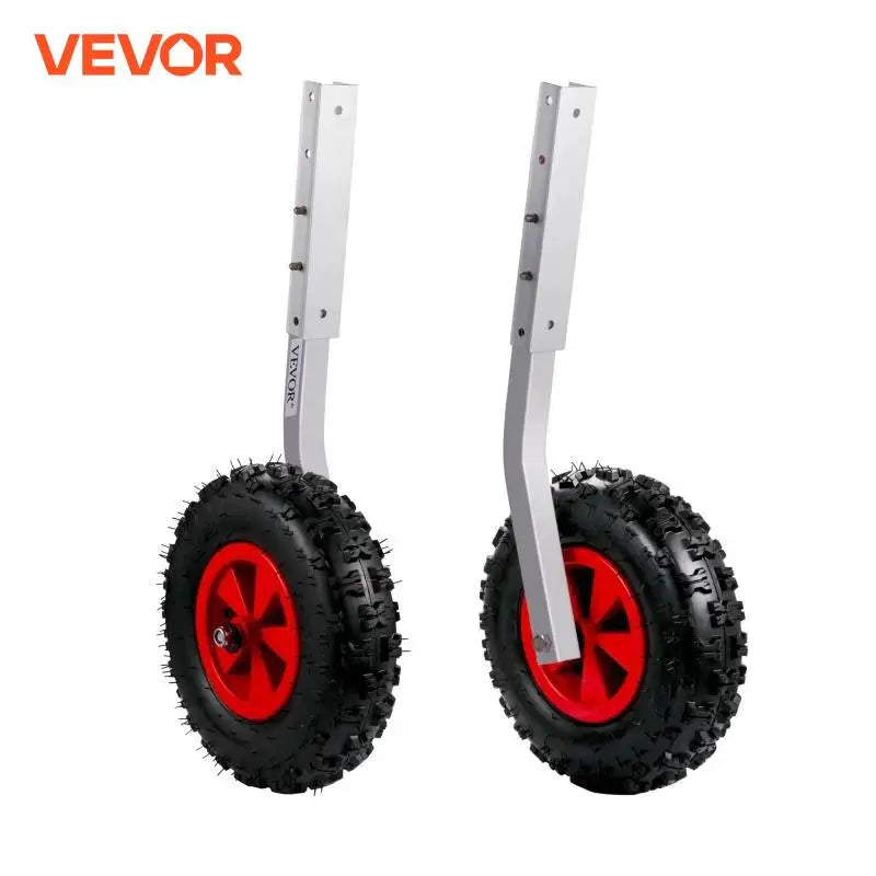 2Pcs Inflatable Boat Launching Wheel 227 KG Weight Load Capacity Aluminum Frame 31CM Diameter Rubber Tire Ship Moving Tool