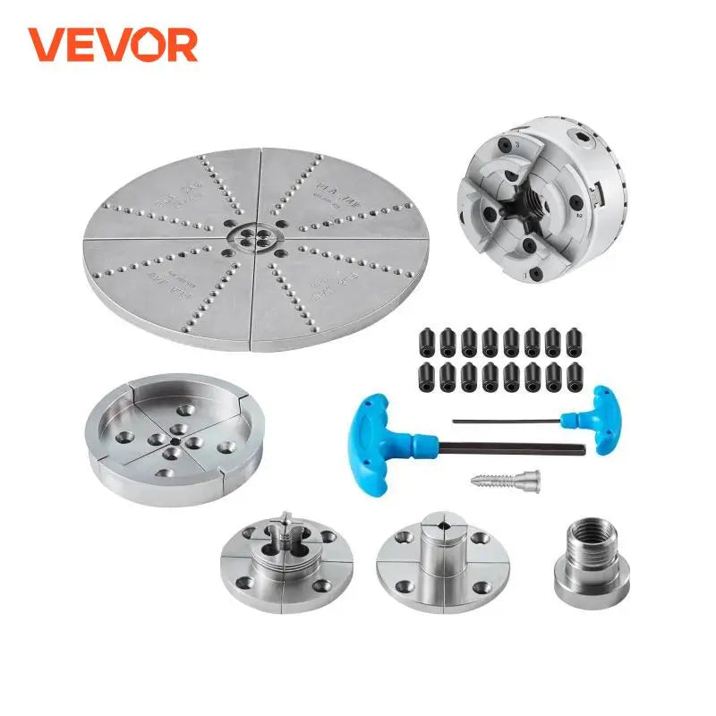 KP965 Metal Lathe Chuck 4-Jaw 3.75" Diameter with 5 Sets of Jaws Self-centering Tool Accessories for Precision Machining