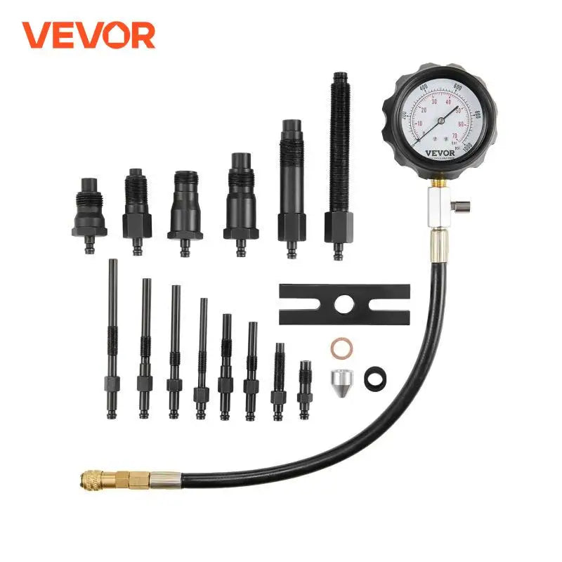 Diesel Engine Compression Tester 18 pcs Cylinder Pressure Test Tool Kit Diesel Injector Tester Check Cylinders For Trucks
