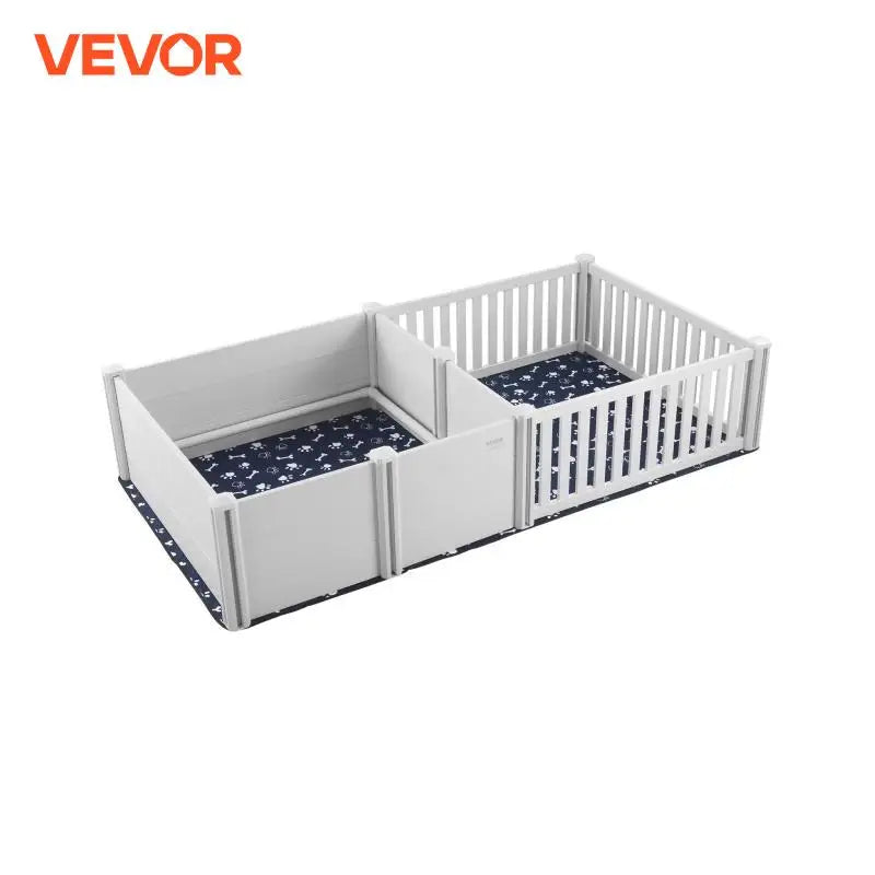 Dog Whelping Box 93.3 x 48.4 x 18.1in Dual Zone Whelping Box for Dogs Whelping Pen for Puppies Dog Birthing Box with Rails