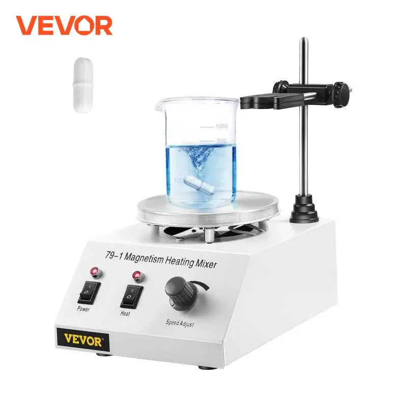 1L Heating Magnetic Stirrer Hot Plate W/ Stir Bar 0-1600R/Min Vortex Mixer Distillation Kit Chemistry Laboratory Equipment