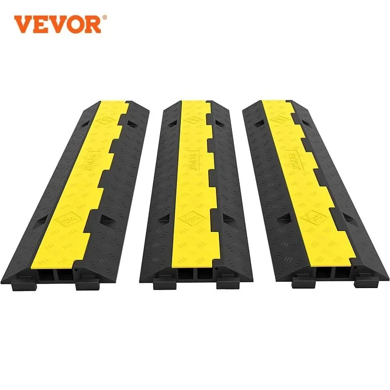 Cable Protector 2 Channels 3 PCS Traffic Ramp Wire Cable Cover Cord Guard Speed Bump For Protecting Wires Getting Damaged