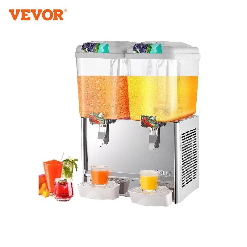 Commercial Beverage Dispenser 18L 1/2/3 Tank Cold Beverage Dispenser Stainless Steel Juice Dispenser Thermostat Controller