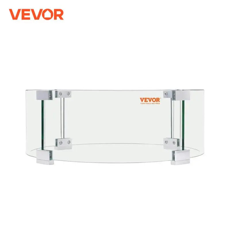 Fire Pit Wind Guard Thick Fire Table Accessory Clear Tempered Glass Flame Guard for Propane Gas Outdoor Patio Backyard