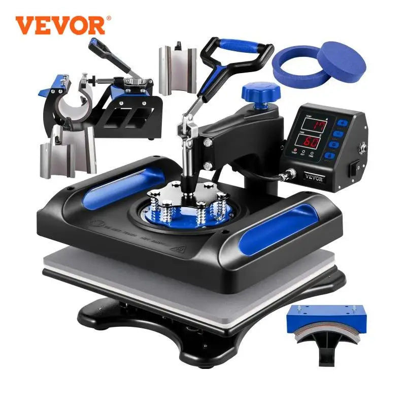 30*38CM 8 in 1 Combo Upgrade Heat Press Machine 360° Rotation Sublimation Printer Cap Shirt Mug Plate 2D Heat Transfer