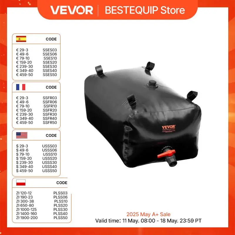 240L/63.4 Gallon Water Storage Bladder Portable RV Water Tank 1000D PVC Water Storage Bag Water Bladder Fire Prevention