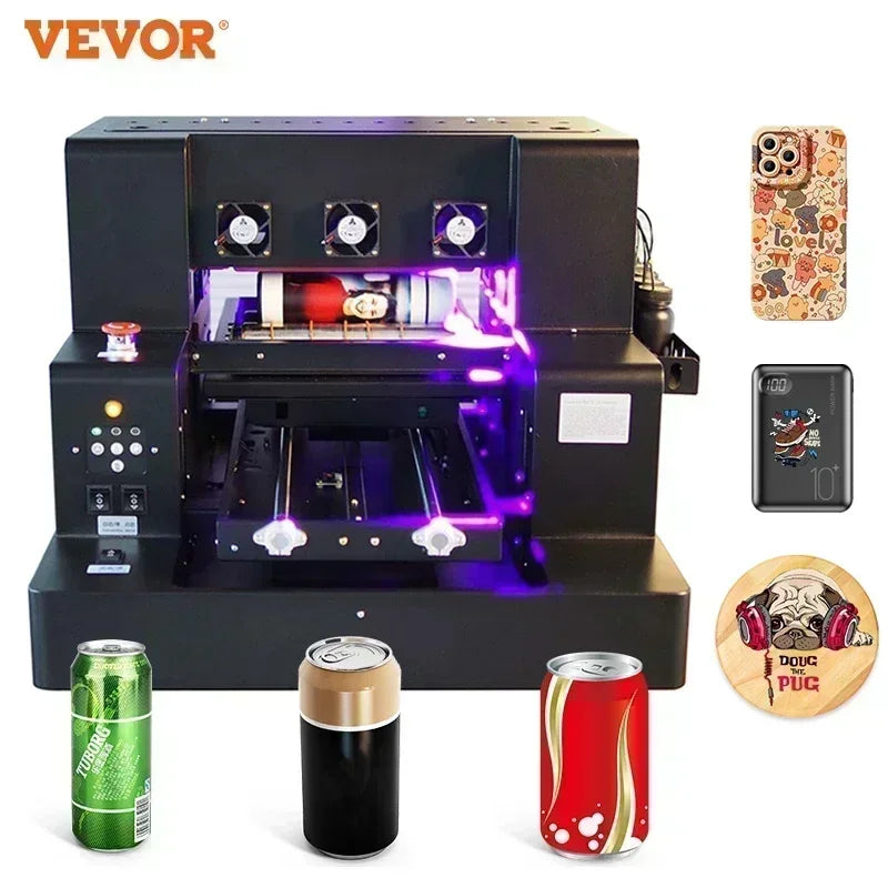 A3 UV Flatbed Automatic Label Printer Effect Varnish UV Printer A3 Machine For Christmas Phonecase Metal Glass Bottle Wood