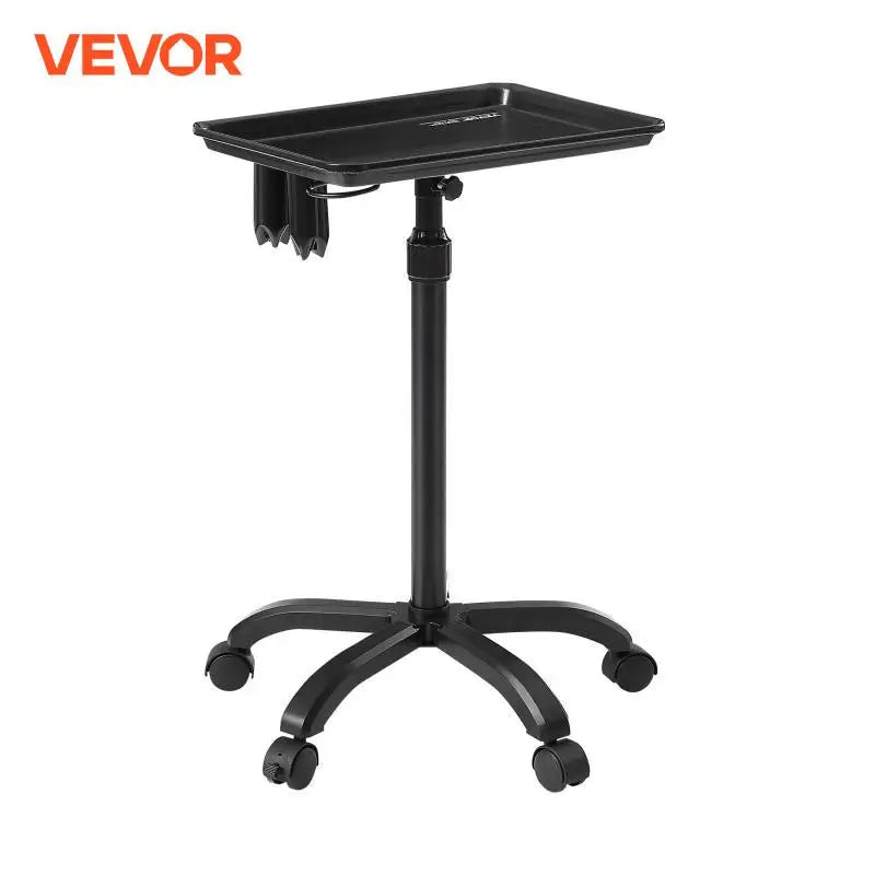 Salon Tray Cart Height Adjustable Rolling Salon Tray Cold-rolled Plate Tattoo Tray with 5 Wheels for SPA Barbershop Clinic