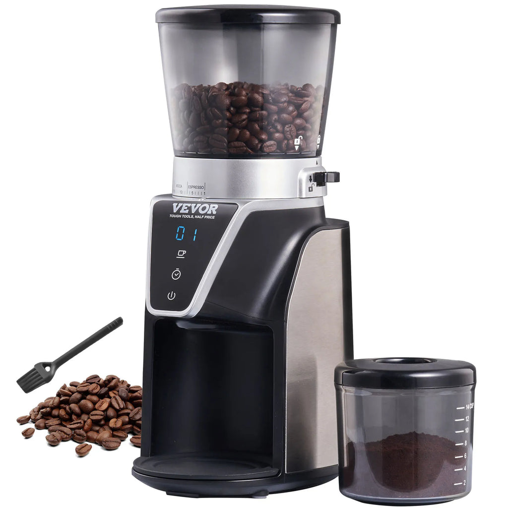 40MM Conical Burr Grind Setting Coffe Bean Electric Grinder Mocha Espresso Adjustment Coffee Machine for Home and Kitchen