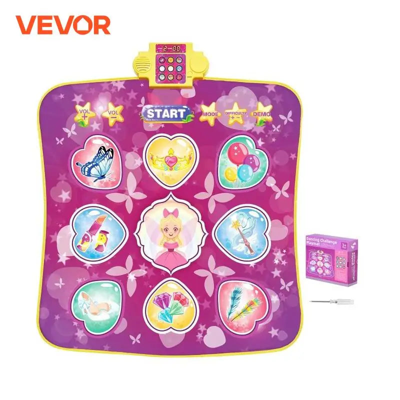 Kids Electronic Dance Mat 9-Button Dancing Step Play Pad with 3 Game Modes 8 Challenge Levels for Girls Birthday Toys Gift