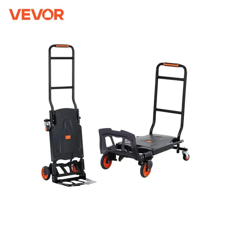 300 lbs Folding Hand Truck 2 in 1 Aluminum Lightweight Platform Cart Portable Telescopic Utility Dolly for Moving Shopping