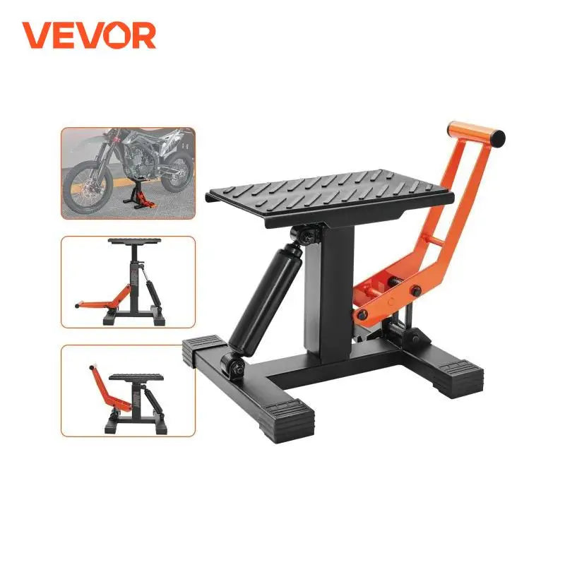 Motorcycle Jack Lift Stand 440 lbs Dirt Bike Lift Stand Hydraulic Lift Operation Adjustable Height Hoist Table Maintenance