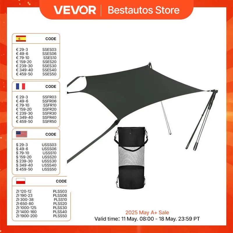 T-top Shade Extension UV-proof 600D Polyester Kit with Rustproof Steel Telescopic Poles waterproof T-Tops ＆ Bimini Top