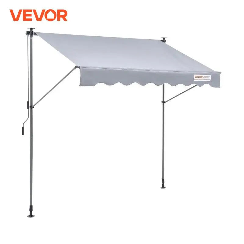 Manual Retractable AwningAdjustable Patio Door Window Awning Canopy with 39" Sun Shade Curtain for Backyard Garden Balcony