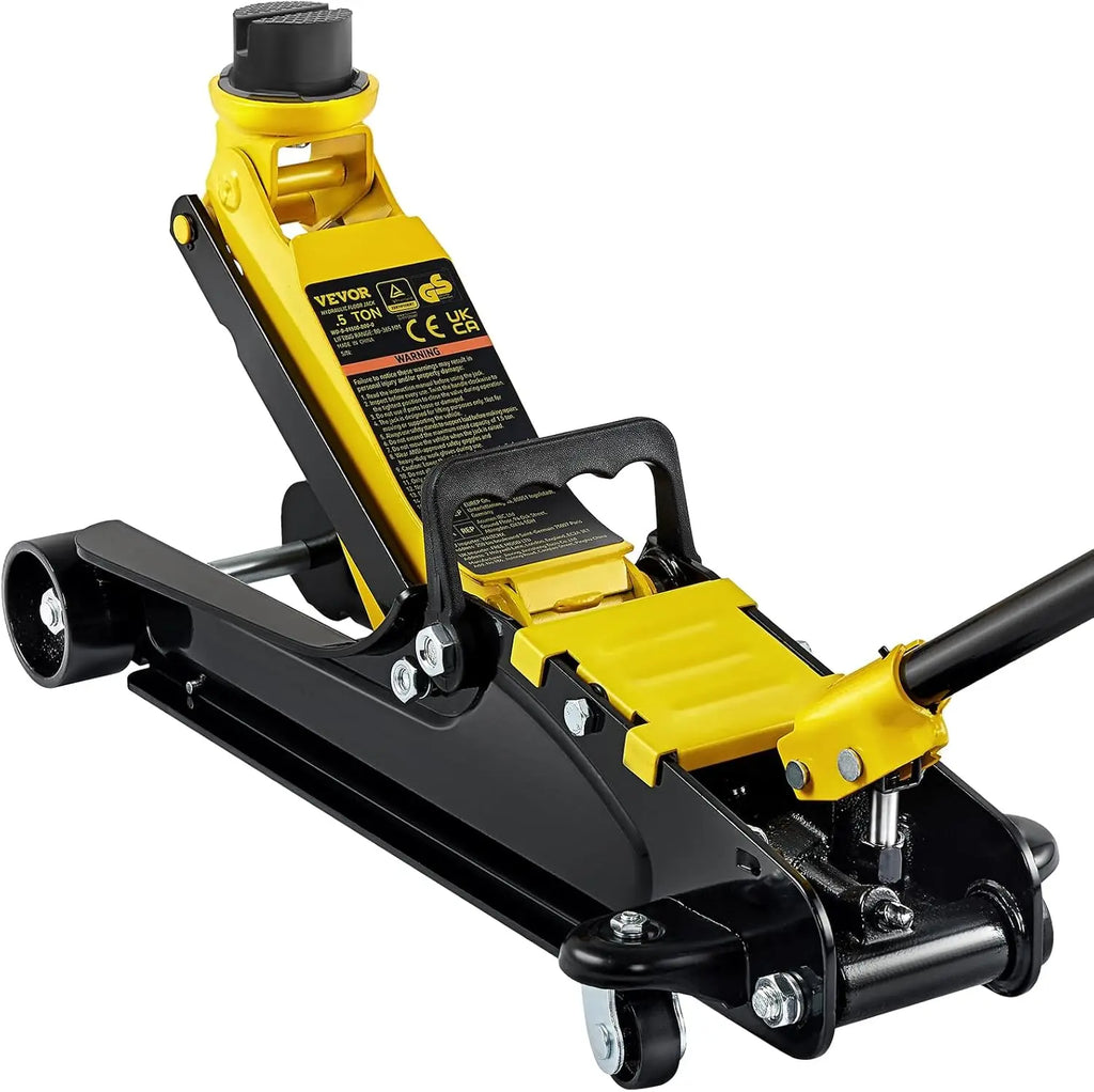 2.5 Ton Low Profile, Heavy-Duty Steel Racing Floor Jack with Single Piston Lift Pump, Lifting Range 3.35"-14.96"