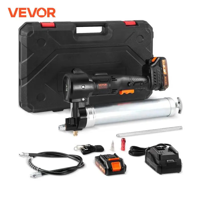 10000PSI 20-Volt Cordless Electric Grease Gun Kit Battery Powered with Two Batteries Carrying Case Charger Included