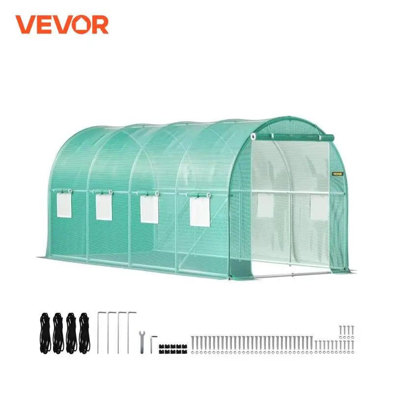 Walk-in Tunnel Greenhouse Galvanized Frame & Waterproof Cover 15x7x7/10x7x7/20x10x7/12x7x7 ft Greenhouses & Cold Frames