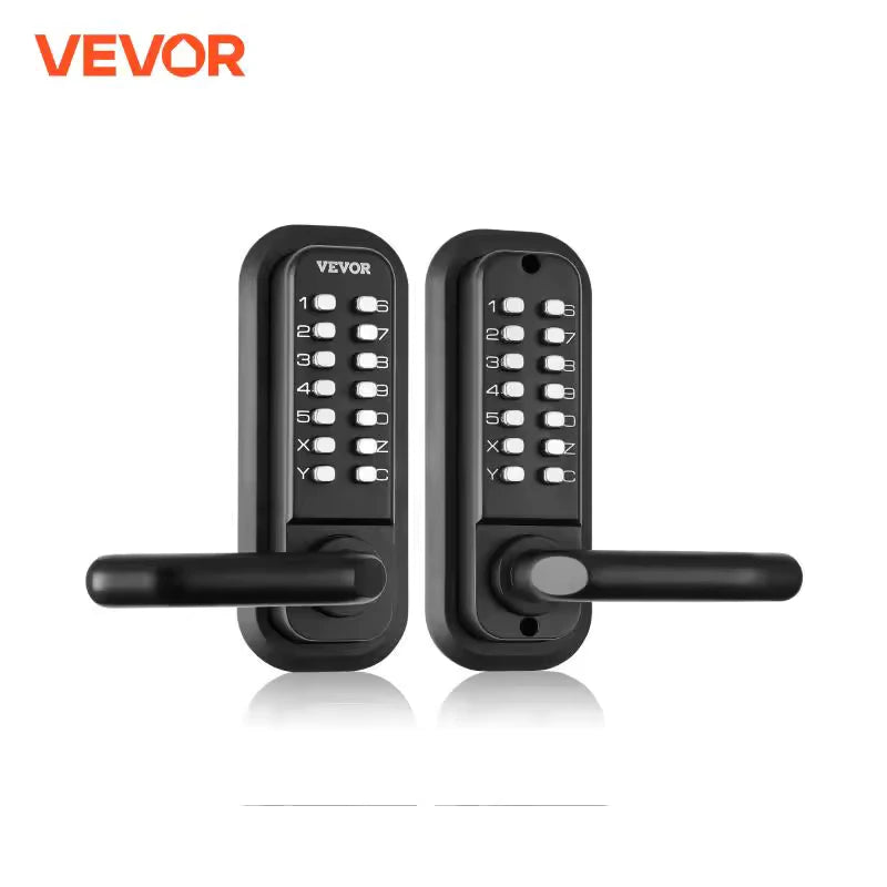 Mechanical Keyless Entry Door Lock Single/Double -Sided 14 Digit Keypad and Handle Embedded