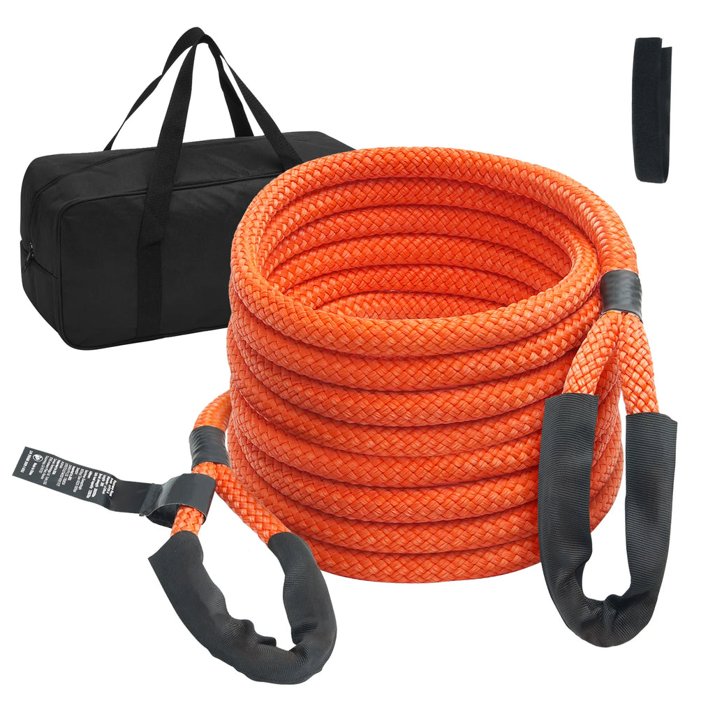 1" x 30' Kinetic Recovery Tow Rope 38,000 lbs Heavy-Duty Off Road Snatch Strap for Jeep Car Truck ATV UTV SUV Tractor