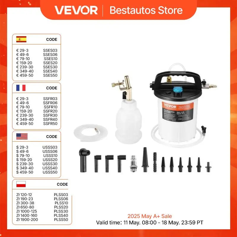 Brake Bleeder Kit 3L Brake Fluid Extractor with Siphon Refilling Bottle &13 Hose Connectors Brake Bleeder Kit Fit for Cars