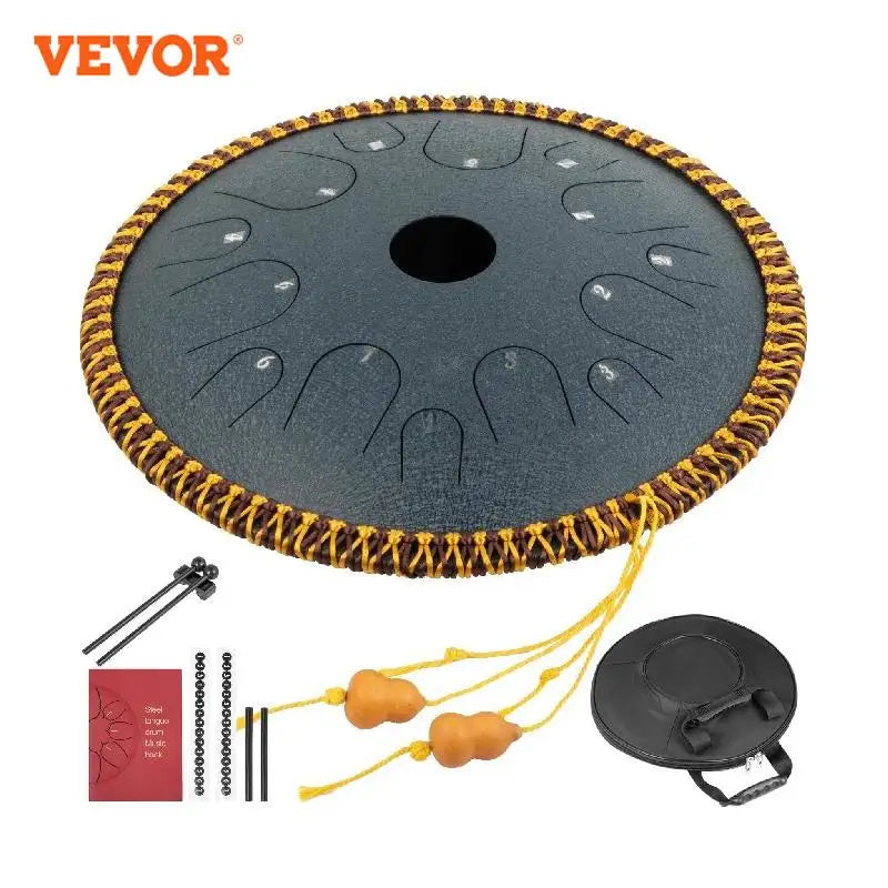 14 Inch 14-Tone Steel Tongue Drum In C Minor 36cm Hand Pan Drum Tank With Travel Bag Percussion Instruments Hand Pan Drum