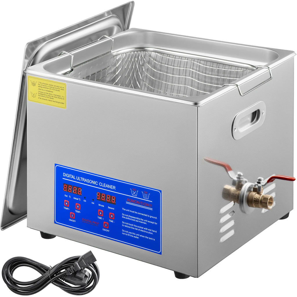 15L Ultrasonic Cleaner Machine Stainless Steel Ultrasonic Cleaning Machine Digital Heater Timer Jewelry Cleaning for Home