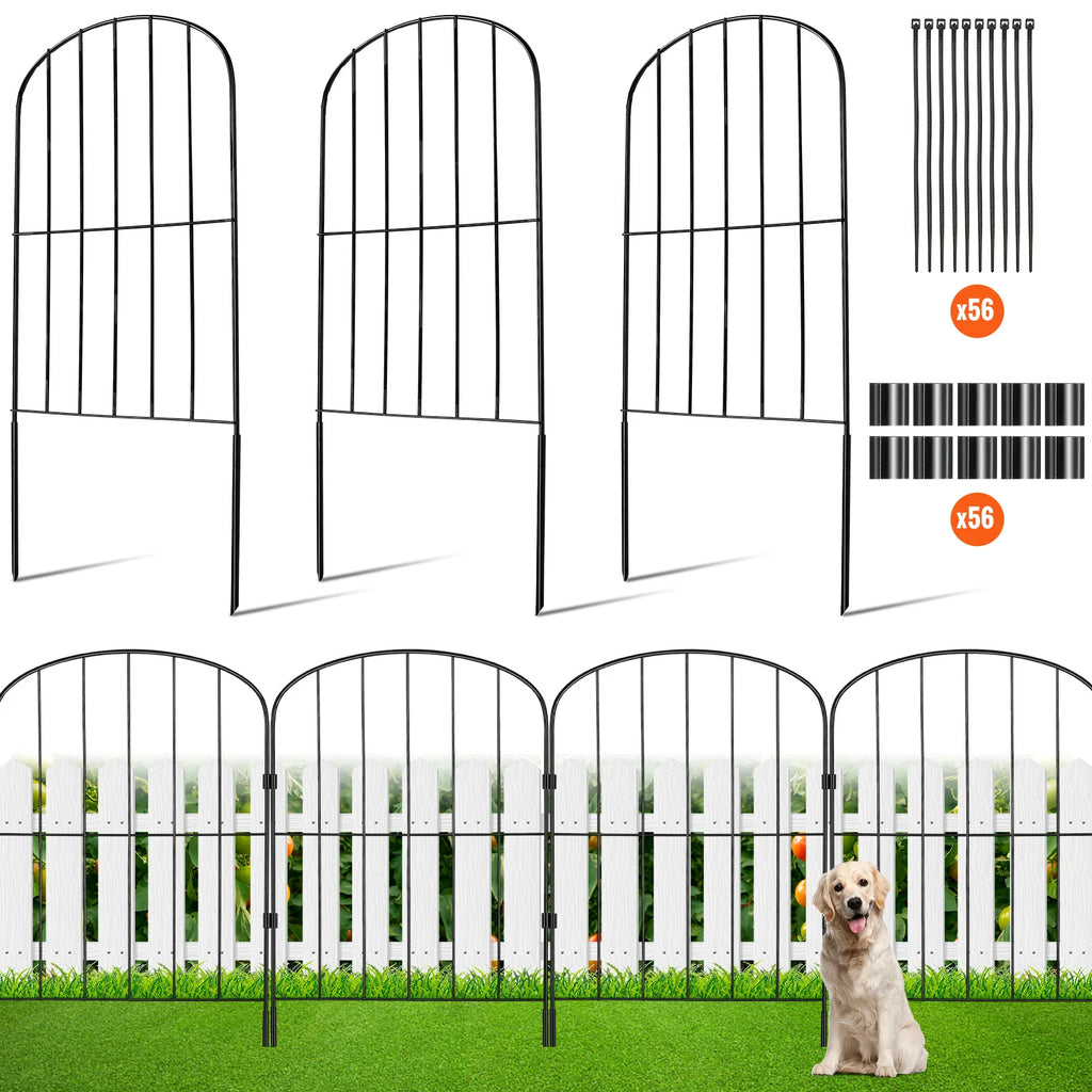28pcs Garden Fence No Dig Fence Animal Barrier Fence Underground Decorative Outdoor Garden&Yard Fencing Metal Dog Fence