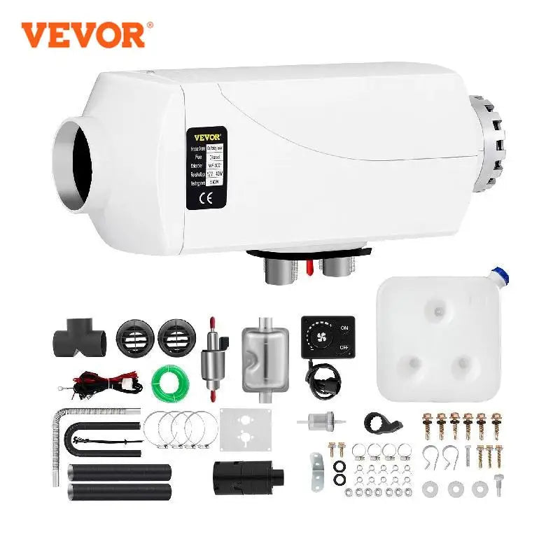 5KW Car Heater 12V Diesel Air Heater With Knob Switch, Sliencer, 2-Duct, 2-Vent for RV Car Bus Boat Diesel Parking Heater