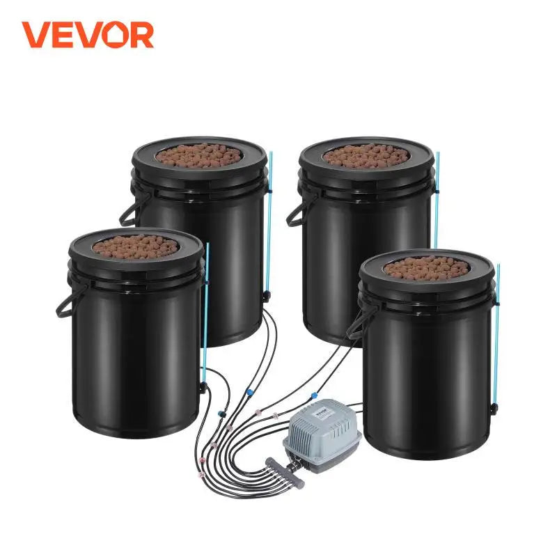 DWC Hydroponics Grow System Hydroponic Growing System with Top Drip Kit Deep Water Culture 5-Gallon Buckets with Air Pump