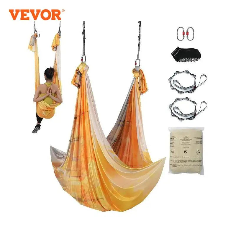 5.5 Yards Aerial Yoga Hammock & Swing Nylon Fabric Full Rigging Hardware for Antigravity Yoga Fitness Bodybuilding