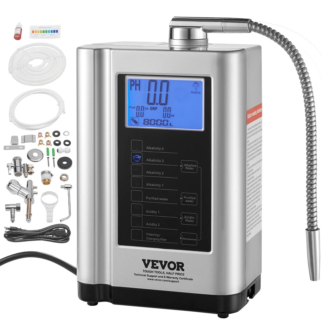 Alkaline Water Ionizer Machine,pH 3.5-10.5 Alkaline Acidic Hydrogen Water Purifier,7 Water Settings Home Filtration System
