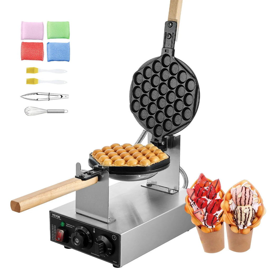 Commercial Egg Bubble Waffle Maker Egg Pancake Baker Machine Non-Stick Stainless Steel Bubble Puff Cake Snack