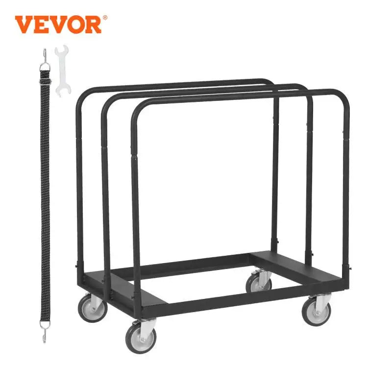 1500 LBS Drywall Sheet Cart Panel Dolly with Deck and 5" Swivel Wheels Handling Wall Sheetrock Lumber for Garage Warehouse