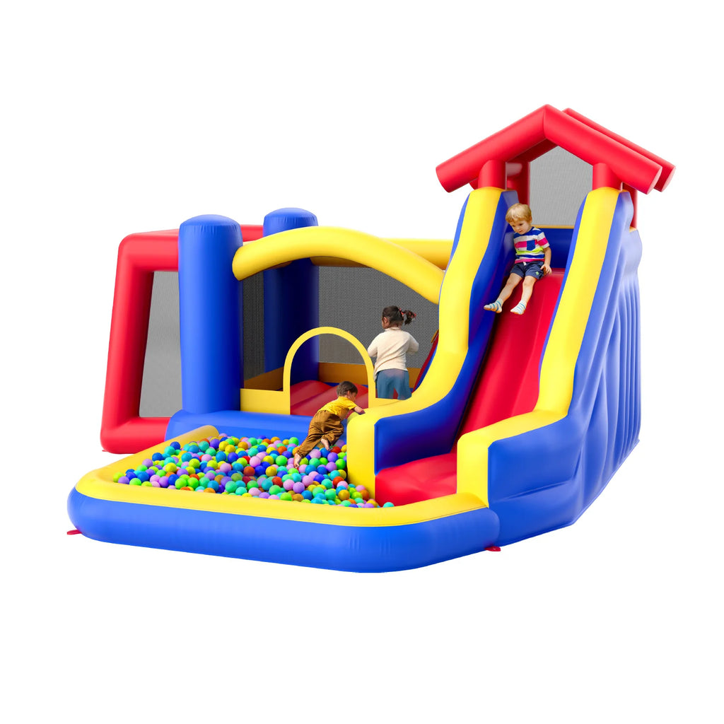 Inflatable Bounce House Outdoor High Quality Playhouse Trampoline Jumping Bouncer for Kid Ages 3–8 Years 131x133x91 inch