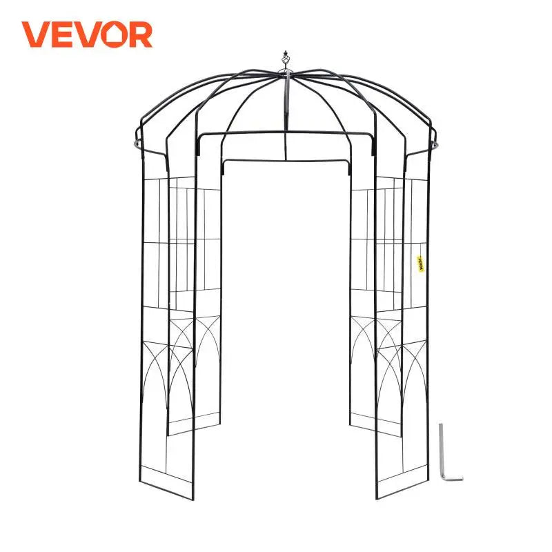 Birdcage Shape Gazebo Pergola 8' x 5.2' / 9' x 6.6' for Wedding Outdoor Garden Black / White Garden Structures & Shade
