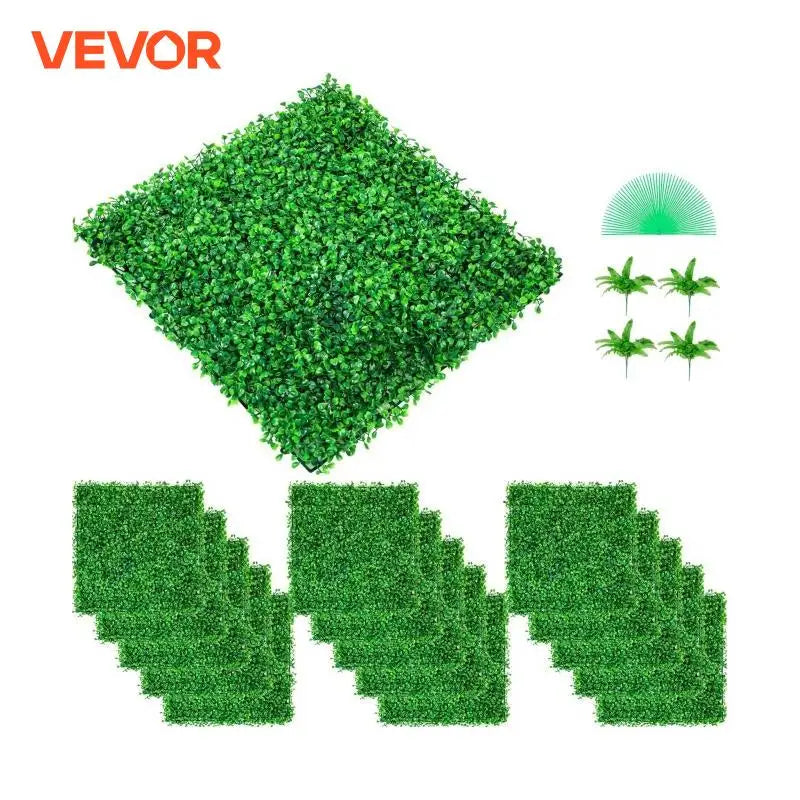 Artificial Boxwood Panel 48pcs Boxwood Hedge Wall Panels  10X10 inch  Green Grass Wall for Indoor Outdoor Garden Backyard