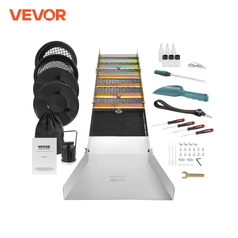50" 12" Complete Sluice Box Gold Panning Kit Aluminum Alloy Gold Mining Equipment 23/16 PCS Gold Prospecting Kit