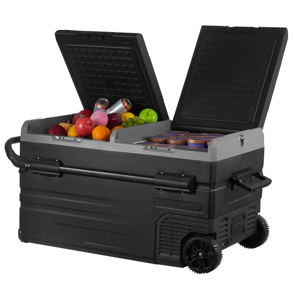 Car Fridge 115L Car Refrigerator Dual Zone Freezer with Wheels and Handle -4℉-68℉ 12/24V DC