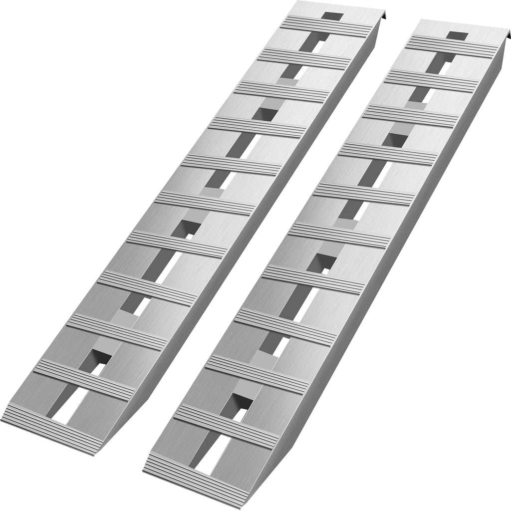 Aluminum Trailer Ramps 6000LBS Total Beavertail Hook End 1 Pair 2 Ramps for Dirt Bike UTV ATV Pickup Trucks Bed