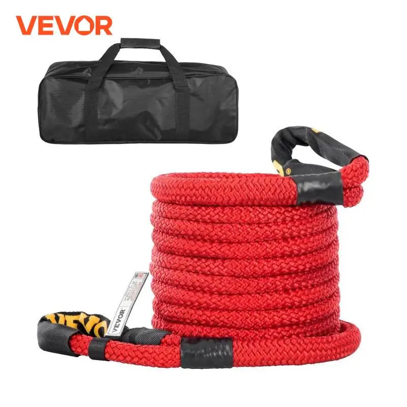 Recovery Tow Rope Heavy Duty Nylon Double Braided Kinetic Energy Rope w/ Loops an and Protective Sleeves for Truck ATV UTV