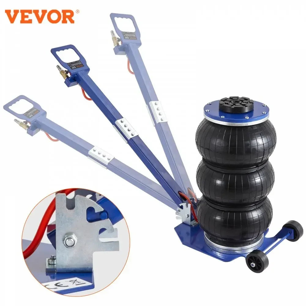 Pneumatic Jack 3 Ton/5 Ton Triple Bag Air Jack Quick Lift Heavy Duty Car Repair Jacks Folding Rod Jacks with Two Wheels